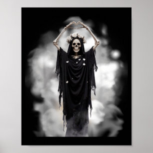 Poster Fleurs de la fête des mères fantôme coeur mains vi