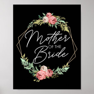 Poster Fleurs de la mère de la mariée Mariée et marié Mar