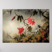 Poster Fleurs de la passion avec colibris (Devant)