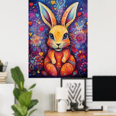 Poster Fleurs de lapin coeur pourpre (Bureau à domicile)