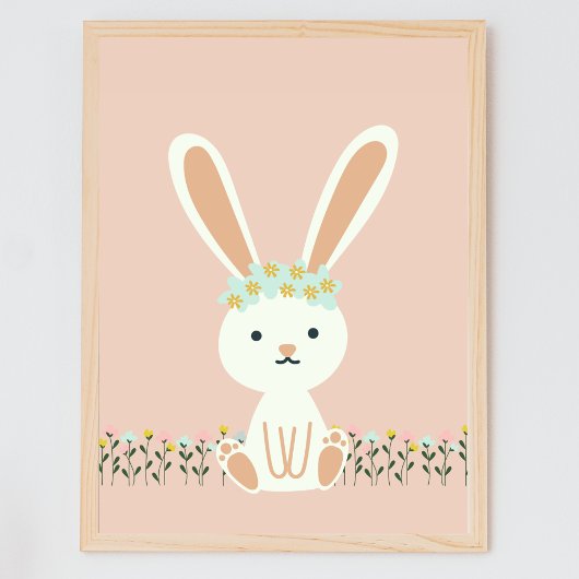 Poster Fleurs de lapin mignonette rose Enfants Nourriture