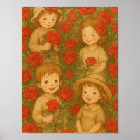 "Fleurs de l'enfance : Délice de jardin de roses"