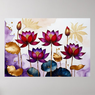 Poster Fleurs de Lotus décoratives #2