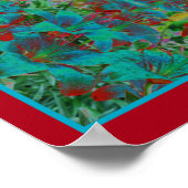 Poster Fleurs de Lys Bleues Abstraites (Coin)