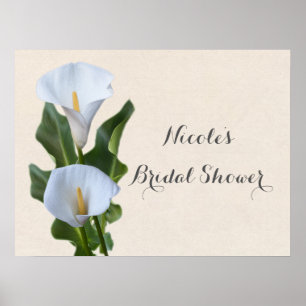 Poster Fleurs de lys calla Floral Élégant Mariage de mari