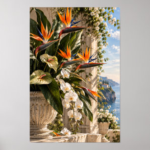 Poster Fleurs de Magnolia Blanc dans la Lumière Naturelle