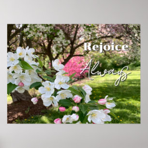 Poster Fleurs de mai roses réjouissez-vous toujours