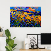 Poster fleurs de maïs bleues 0746 (Bureau à domicile)