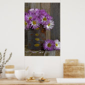 Poster fleurs de maman violette en boîte rouillée (Cuisine)