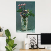 Poster Fleurs de manet dans un vase de cristal (Bureau à domicile)
