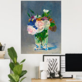 Poster Fleurs de manet dans un vase de cristal (Bureau à domicile)