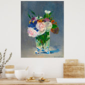 Poster Fleurs de manet dans un vase de cristal (Cuisine)