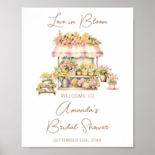 Poster Fleurs de Marché Amour en Fleur Bienvenue à la Mar