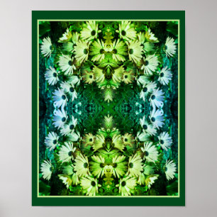 Poster Fleurs de marguerite africaine miroir Abstrait