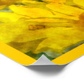 Poster Fleurs de marguerite jaune Aquarelle (Coin)