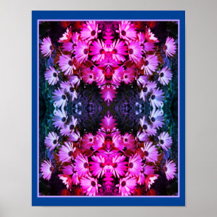 Poster Fleurs de marguerite rose africaine Miroir Abstrai