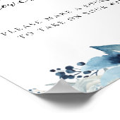 Poster Fleurs de mariage bleu poussiéreux et marine pour  (Coin)