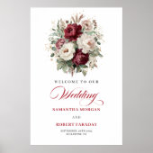 Poster Fleurs de Mariage Rustiques Marron Verdure Or Bien (Devant)