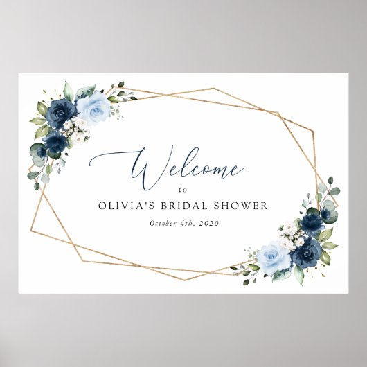 Poster Fleurs de marine, Fleurs bleues, Fête des mariées (Devant)
