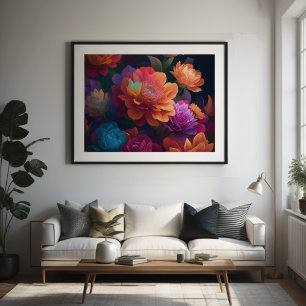 Poster Fleurs de mise à jour peintes en gras 4:3