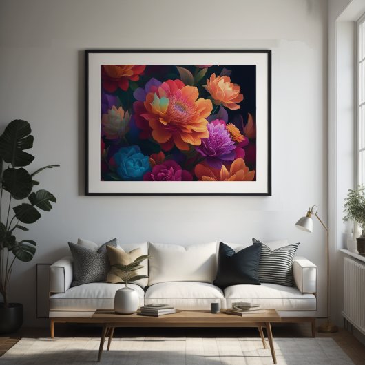 Poster Fleurs de mise à jour peintes en gras 4:3