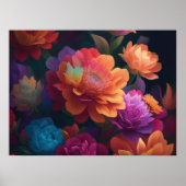 Poster Fleurs de mise à jour peintes en gras 4:3 (Devant)