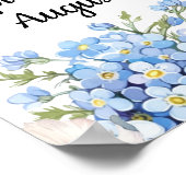 Poster Fleurs de myosotis bleues Célébration de la vie (Coin)