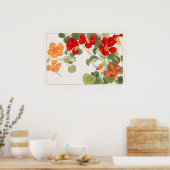 Poster Fleurs de Nasturtium rouge et orange par Tanigami  (Cuisine)
