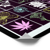 Poster Fleurs de néon et silhouette Plante (Coin)