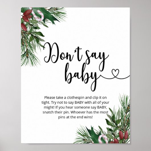 Poster fleurs de Noël N'appelez pas bébé (Devant)