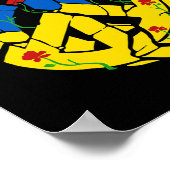 Poster Fleurs de paix du drapeau de l'Ukraine (Coin)