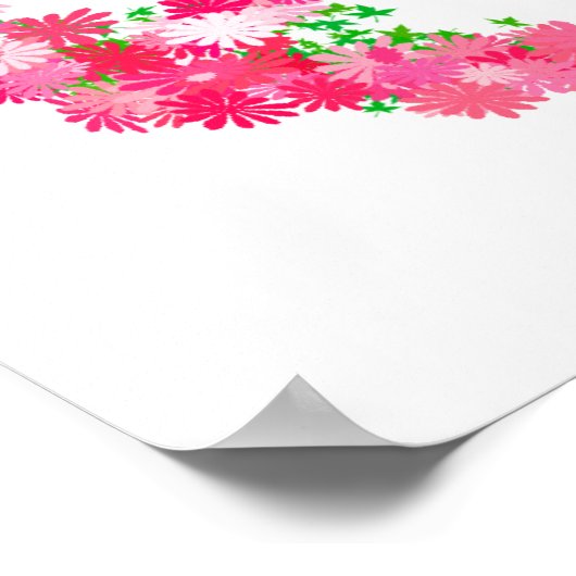 Poster Fleurs de Paix Roses (Coin)