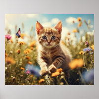*~* Fleurs de papillon Kitty 5:4 Chat Kitten AP68