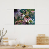 Poster Fleurs de papillon peintes Lady Art 18x24 (Cuisine)