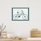 Poster Fleurs de papillons délicates et fans de vélos de  (Cuisine)