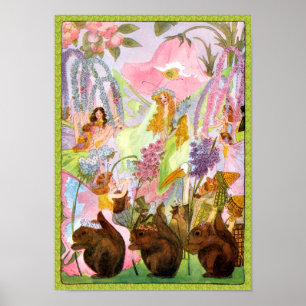 Poster Fleurs de papillons Princess Imprimer
