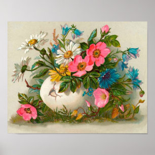 Poster Fleurs de Pâques Art Floral Vintage
