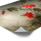 Poster Fleurs de passion avec tête de colibris (Coin)