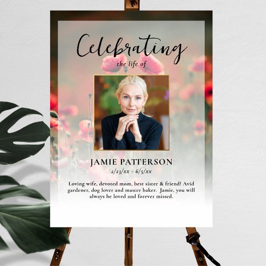 Poster Fleurs de pavot Célébration de la vie Photo, Funér