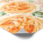 Poster Fleurs de pêche mignonne couple de mariés indiens (Coin)