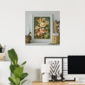 Poster Fleurs de peinture à main modernes et belles impri (Bureau à domicile)