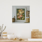 Poster Fleurs de peinture à main modernes et belles impri (Cuisine)