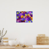 Poster Fleurs de pensée flottant dans un bain d'oiseaux a (Cuisine)