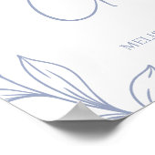 Poster Fleurs de Pervenche Carte de Mariage Simple & Cade (Coin)