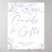 Poster Fleurs de Pervenche Carte de Mariage Simple & Cade (Devant)