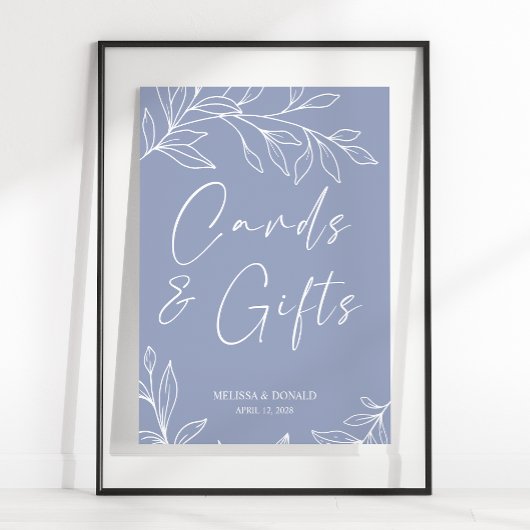 Poster Fleurs de Pervenche Carte de Mariage Simple & Cade