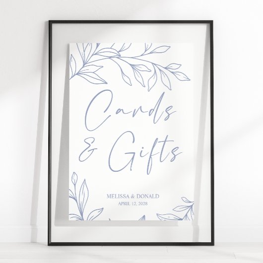 Poster Fleurs de Pervenche Carte de Mariage Simple & Cade