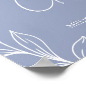 Poster Fleurs de Pervenche Carte de Mariage Simple & Cade (Coin)