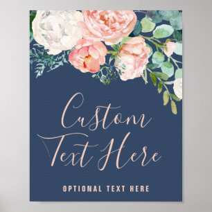 Poster Fleurs de pivoine romantiques Panneau personnali