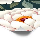 Poster Fleurs de pivoine rouges et blanches (Coin)